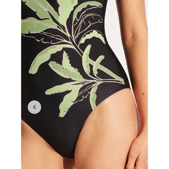 Seafolly Black Palm Paradise One Piece Swim Suit 6 DD NWT - Picture 4 of 4